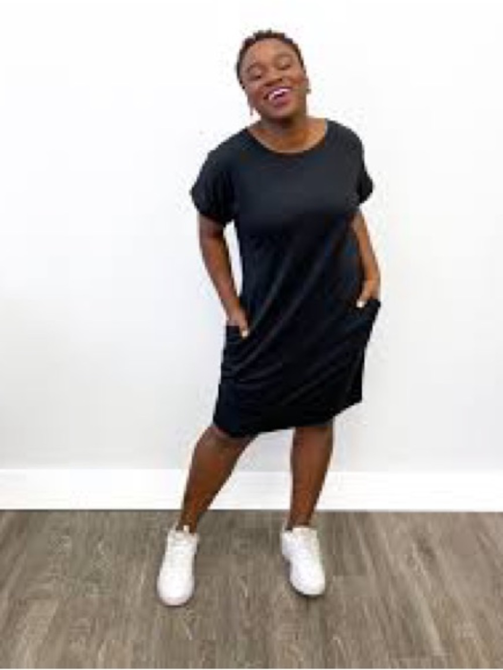 Buttercream Clothing black cuff T-Shirt Dress